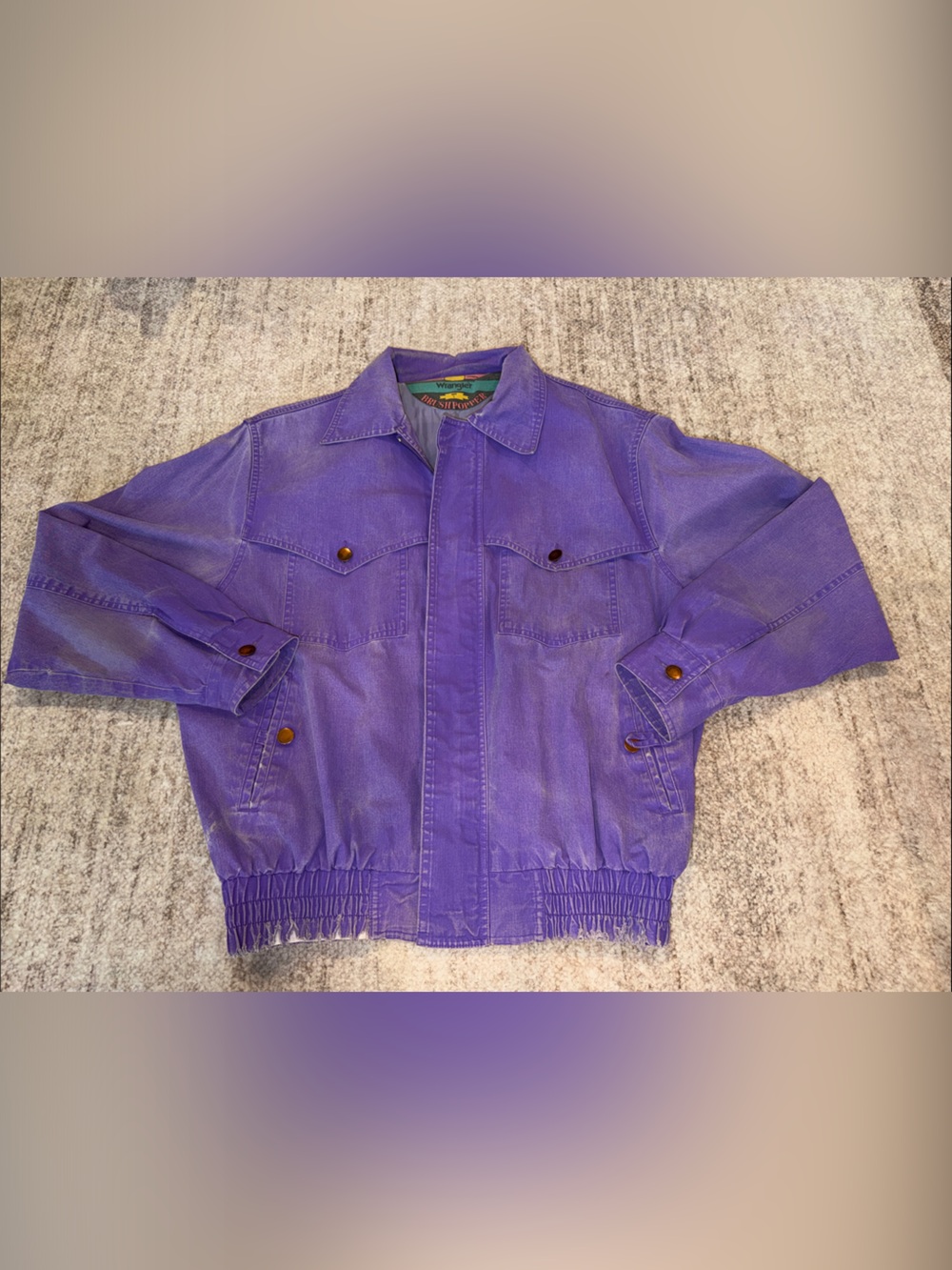 Wrangler BrushPopper Purple Bomber Jacket